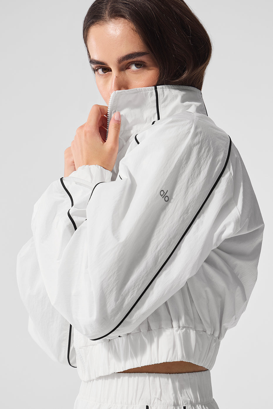 Motivate Full-Zip Track Jacket - White/Black