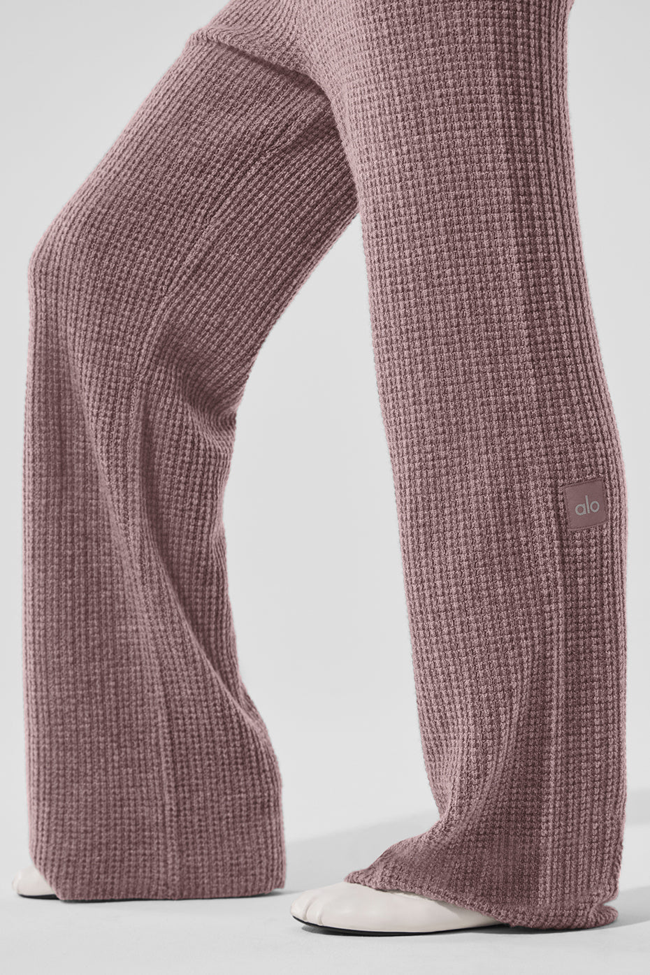 Cashmere High-Waist Plush Waffle Pant - Mushroom Heather