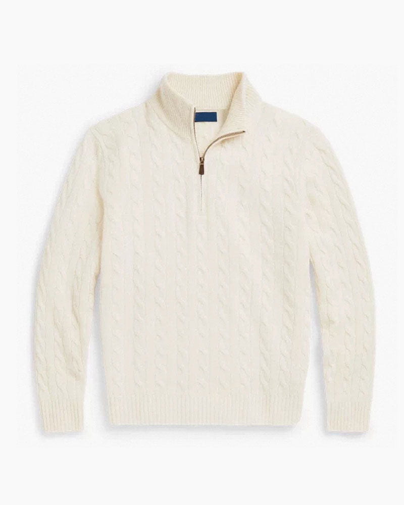 Women's Cable knit Half Zip Sweate
