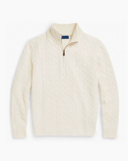 Women's Cable knit Half Zip Sweate