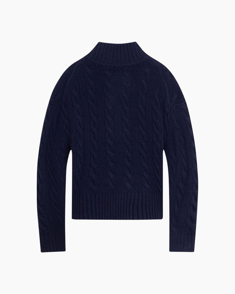 Women's Cable knit Half Zip Sweate