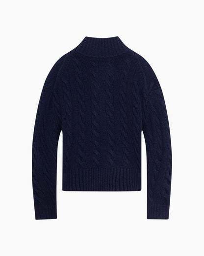 Women's Cable knit Half Zip Sweate