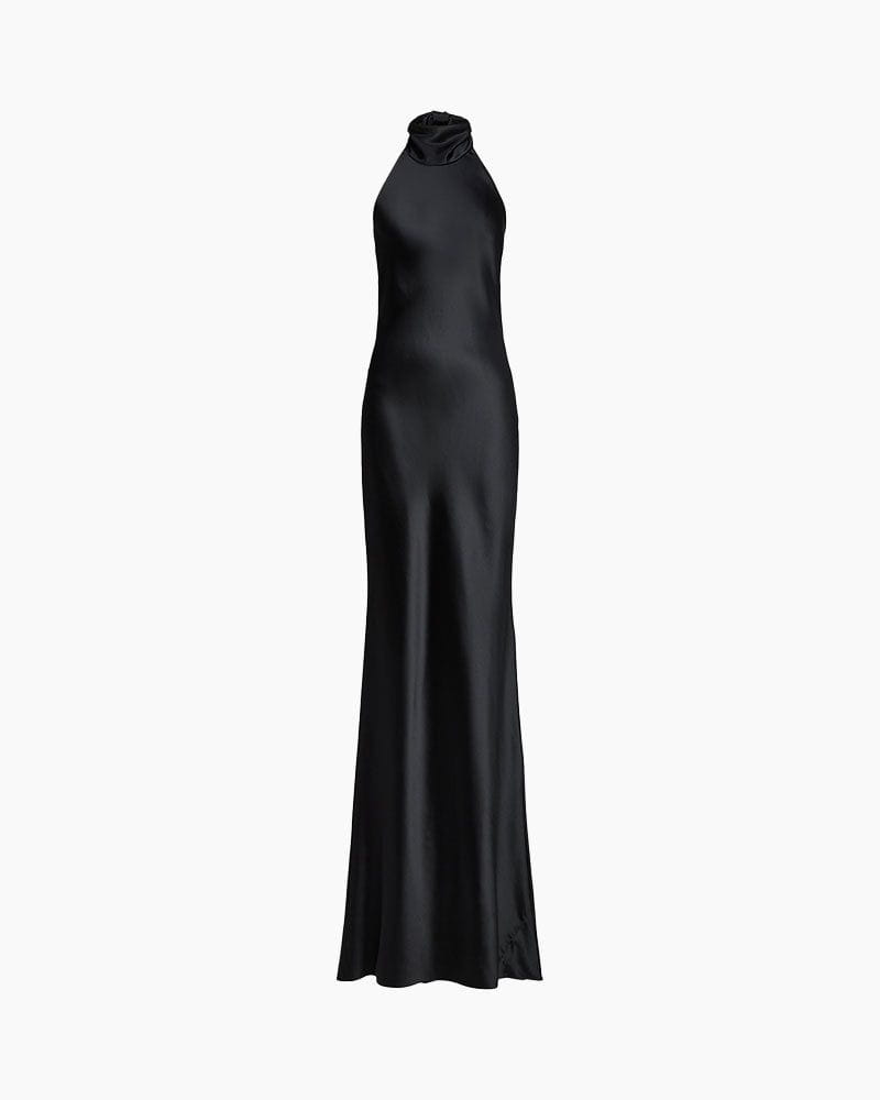 Stretch Satin Evening Dress