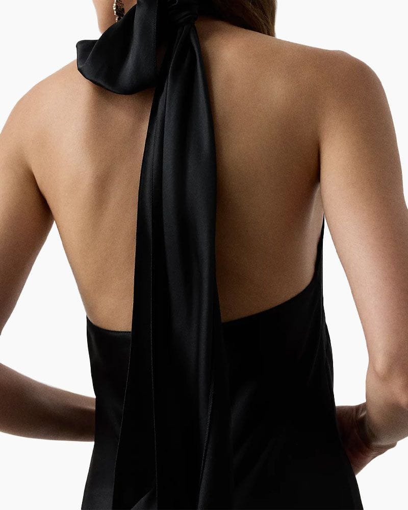 Stretch Satin Evening Dress