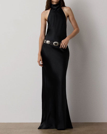 Stretch Satin Evening Dress