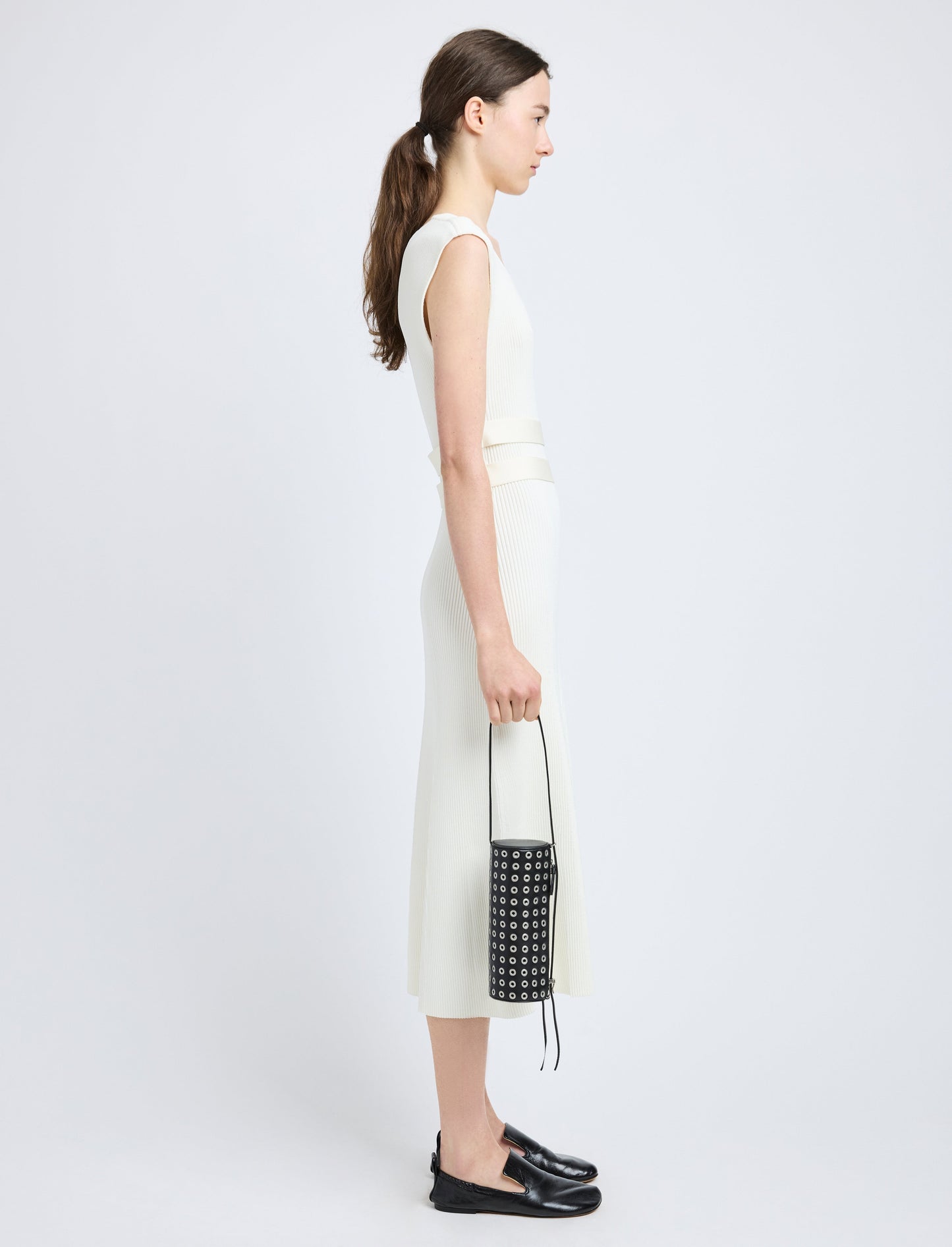 Silo Bag in Eyelet Covered Nappa