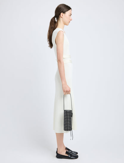 Silo Bag in Eyelet Covered Nappa