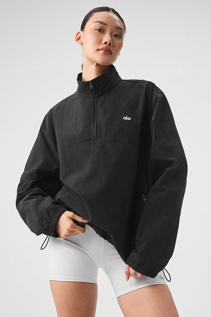 Light Weight Takeaway Track Pullover - Black