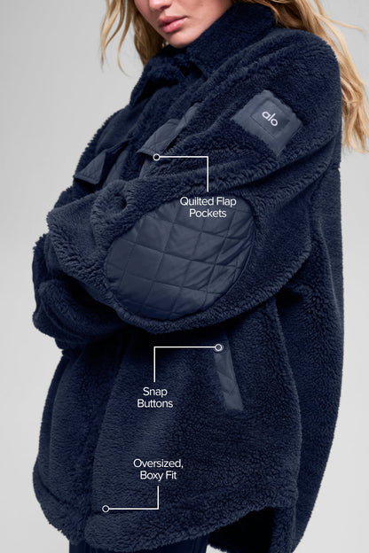 Sherpa Edge Shacket - Navy