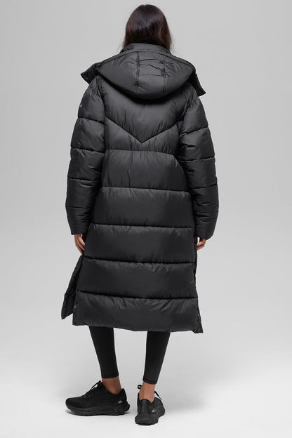 Gold Rush Puffer Trench - Black