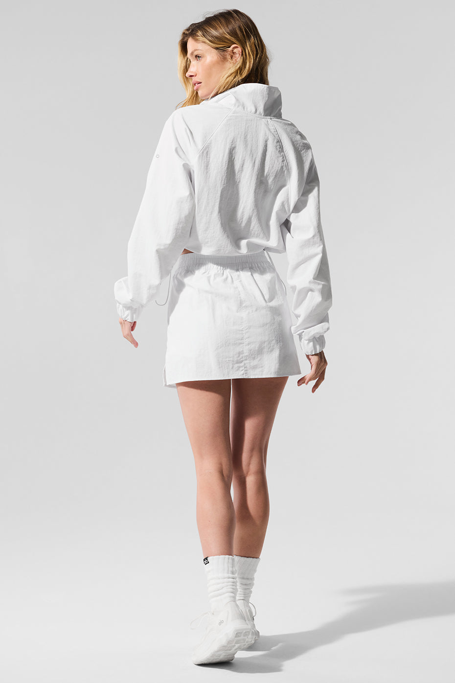 Cropped 1/4 Zip Alumni Pullover - White