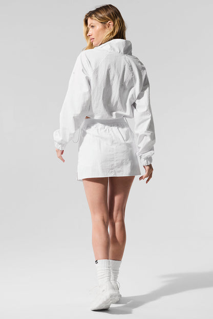 Cropped 1/4 Zip Alumni Pullover - White