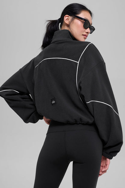 Polar Fleece Game Time Full Zip Jacket - Black/White