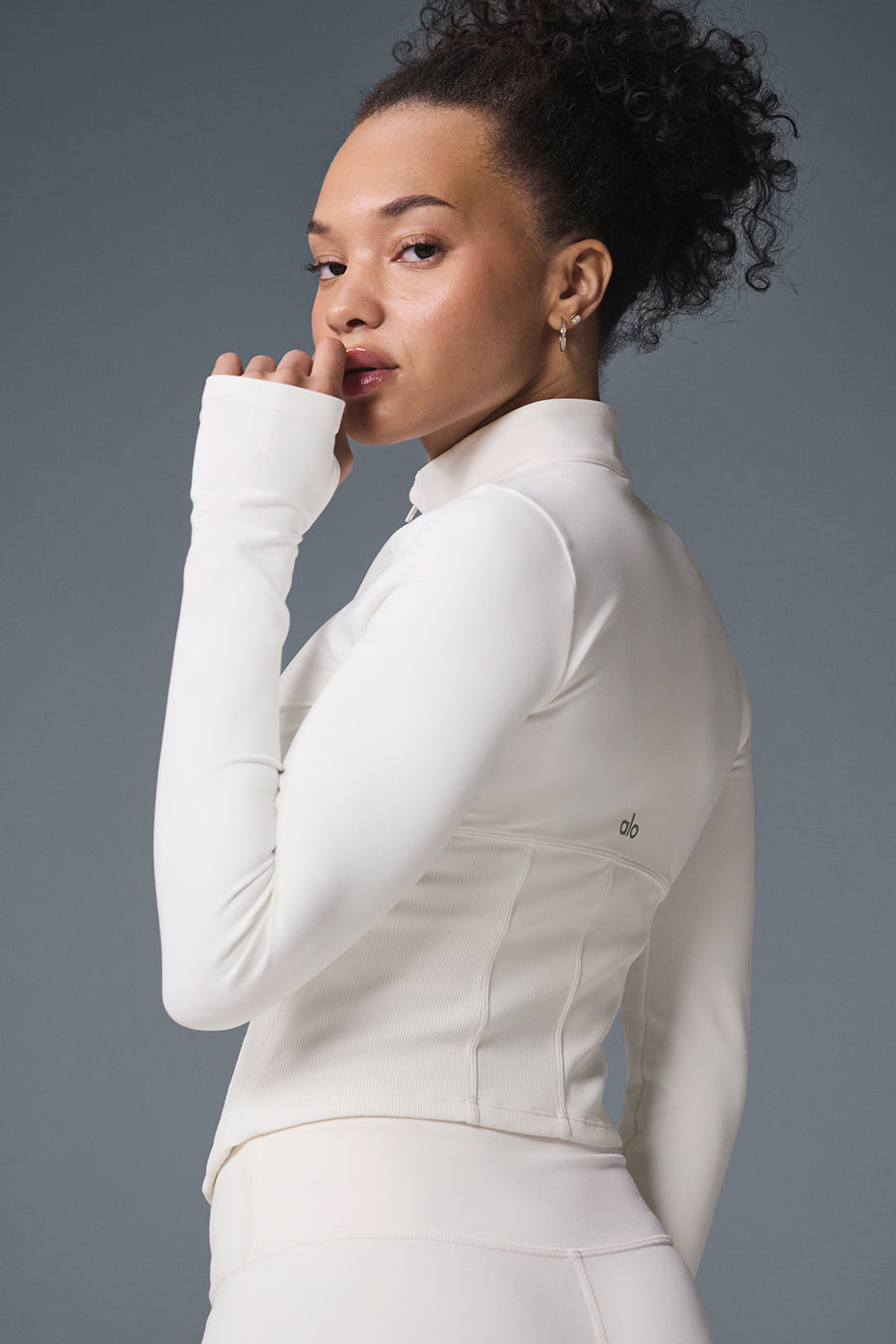 Airbrush Corset Full Zip Jacket - Ivory