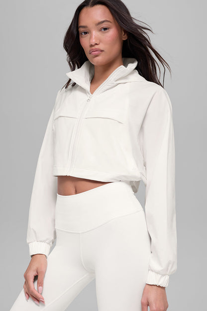 Cropped Playmaker Jacket - Ivory