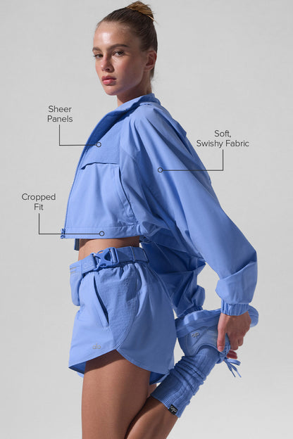 Cropped Playmaker Jacket - Crystal Clear Blue