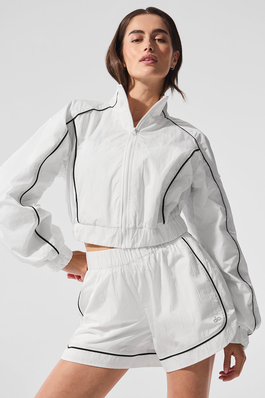 Motivate Full-Zip Track Jacket - White/Black