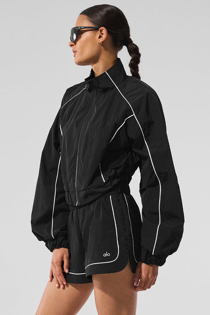 Motivate Full-Zip Track Jacket - Black/White