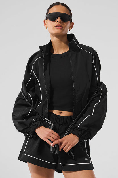 Motivate Full-Zip Track Jacket - Black/White