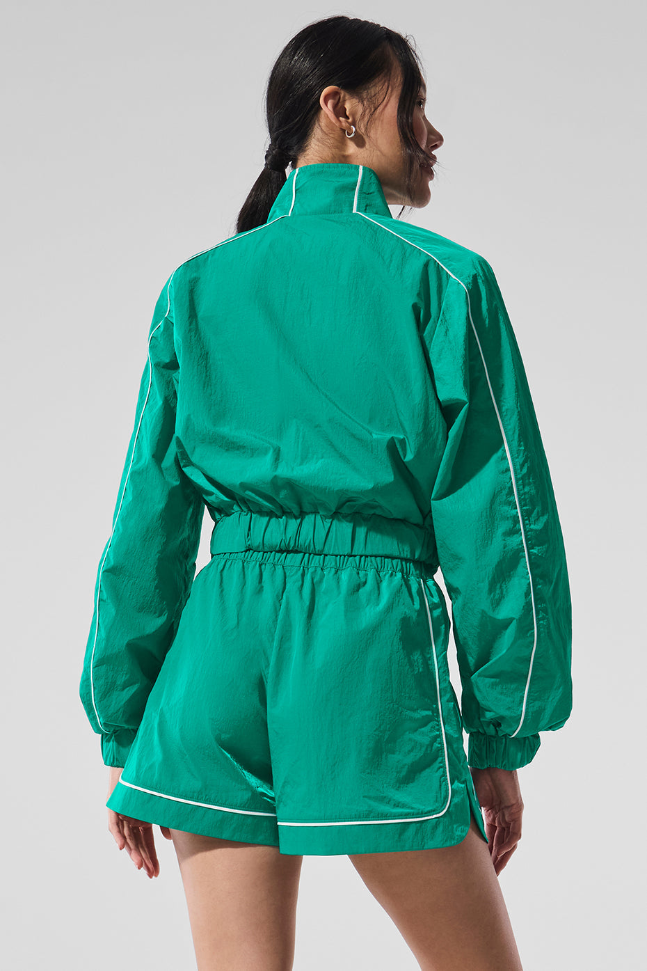 Motivate Full-Zip Track Jacket - Spruce Green/White