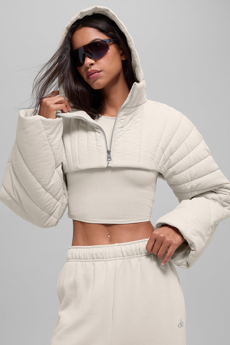 Quilted Starlight Puffer Shrug - Bone