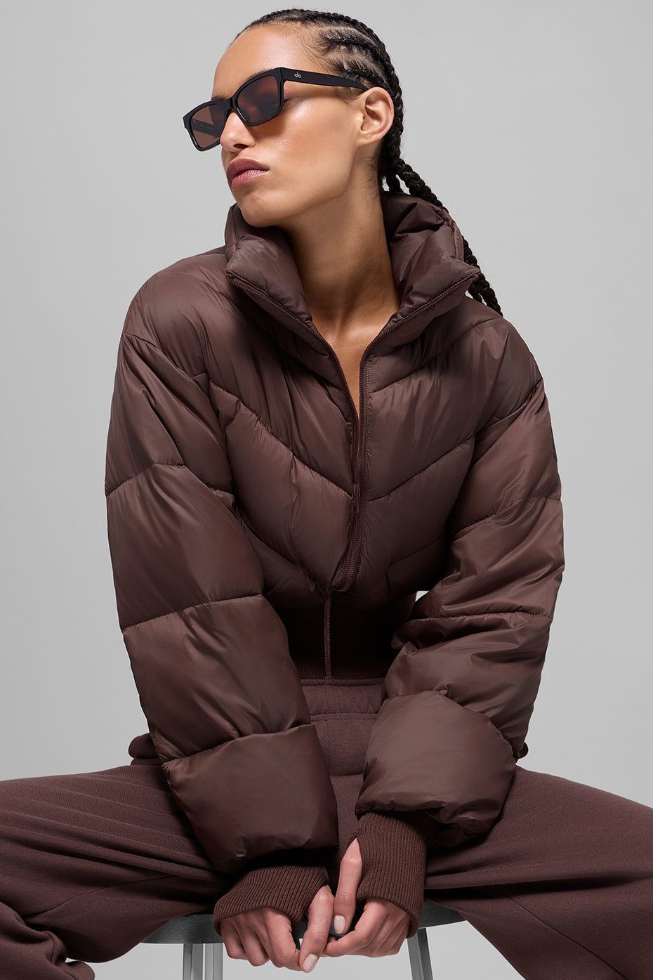 Cropped Atmosphere Puffer - Brownstone