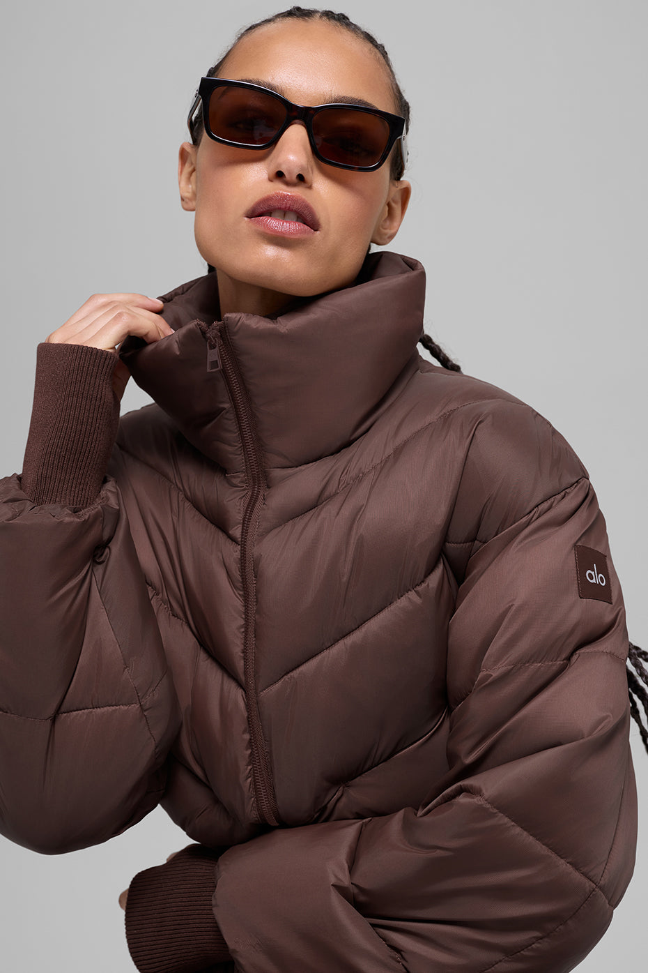 Cropped Atmosphere Puffer - Brownstone