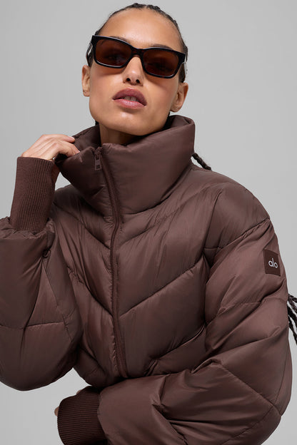 Cropped Atmosphere Puffer - Brownstone