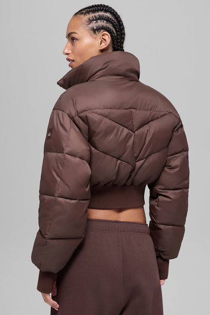 Cropped Atmosphere Puffer - Brownstone