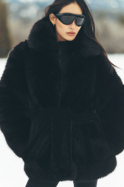 Faux Fur Starstruck Coat - Black