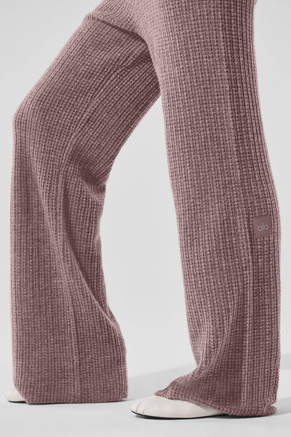 Cashmere High-Waist Plush Waffle Pant - Mushroom Heather