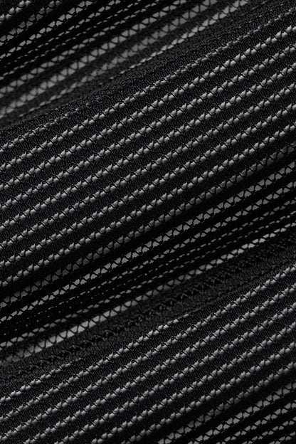 Striped Mesh Tropical Nights Flare Pant - Black