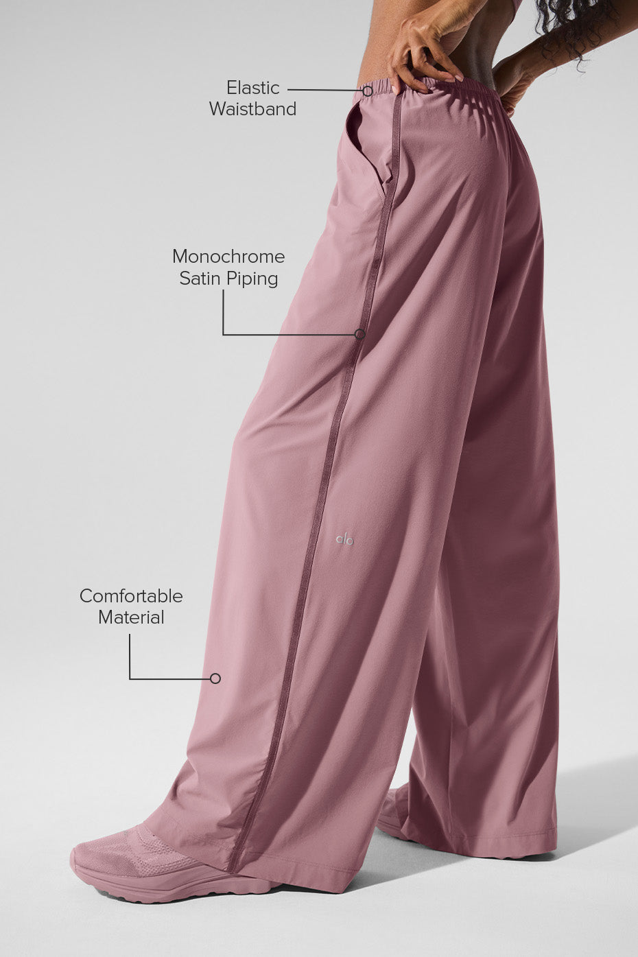 Breezy Wide Leg Pant (Long) - Smoky Quartz