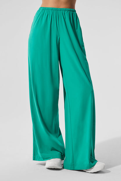Breezy Wide Leg Pant (Long) - Spruce Green