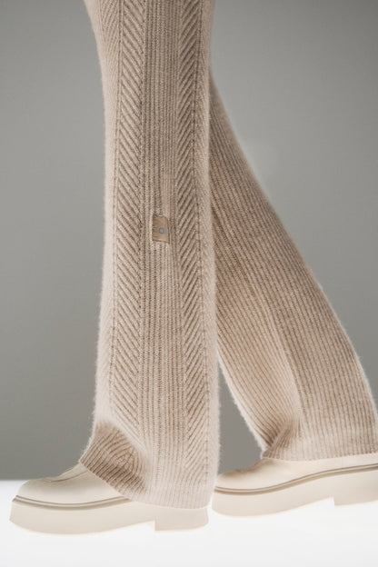 Winter Magic Cashmere Wide Leg Pant - Flax Heather