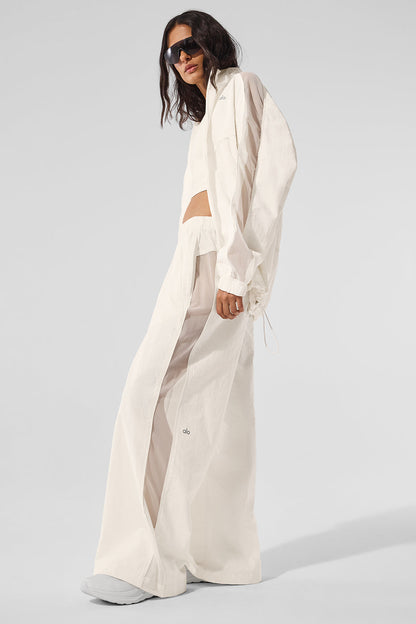 High-Waist Origin Wide Leg Track Pant - Ivory