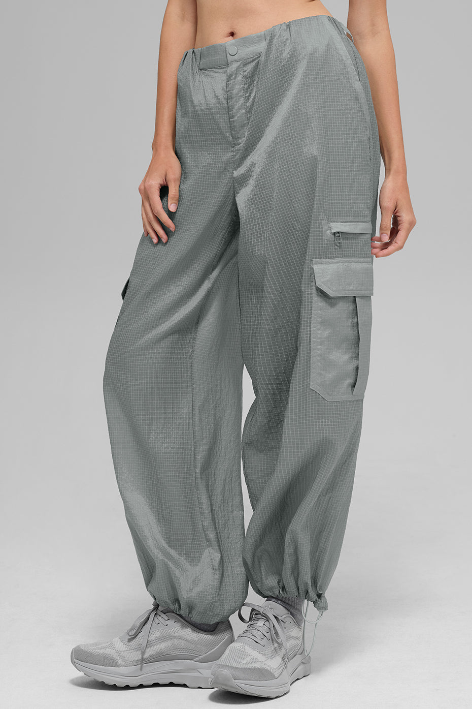 Sheer Game Time Wide Leg Jogger - Lunar Grey