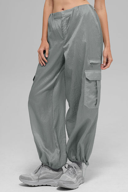 Sheer Game Time Wide Leg Jogger - Lunar Grey