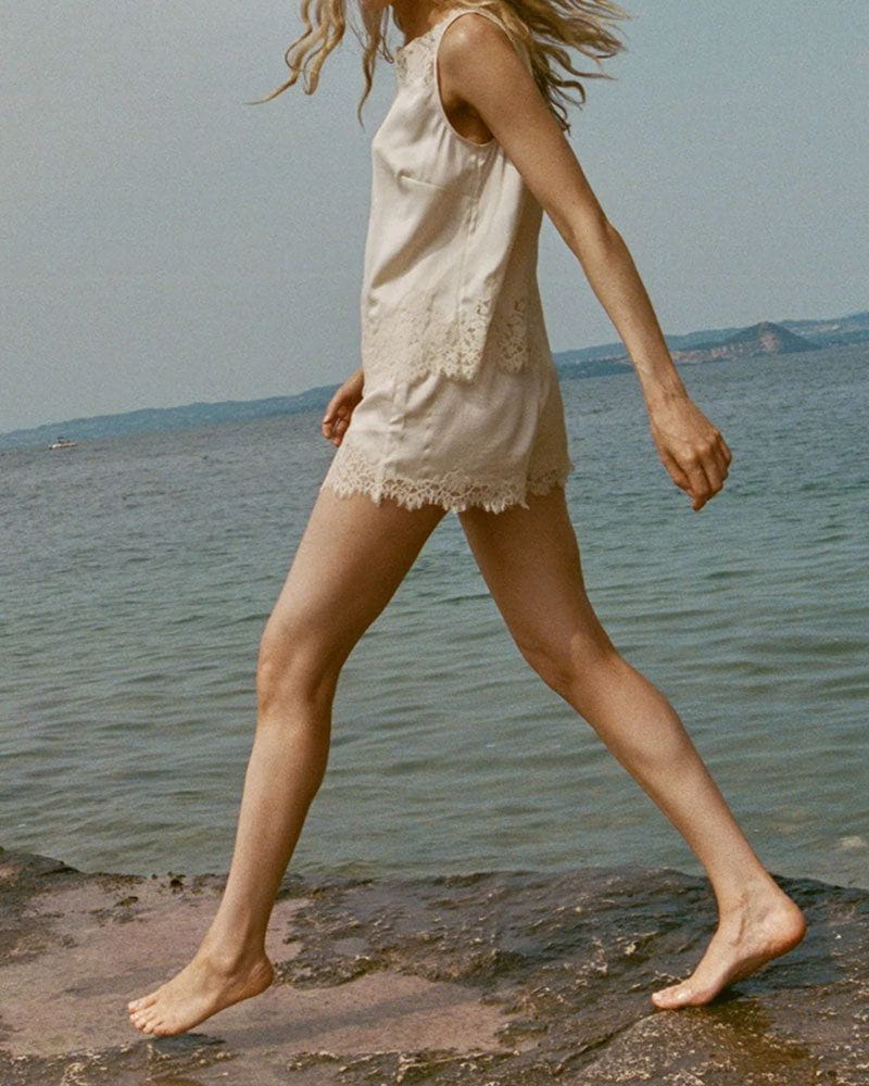 Candlelight Silk Lace Iona Shorts